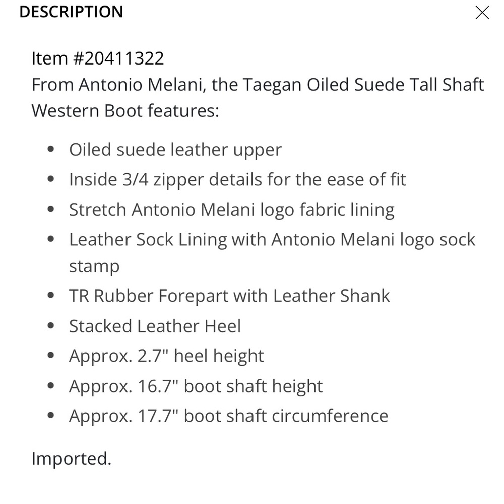 NIB Antonio Melani Suede Boots sz 9 purchased new, never been out of the box - Picture 4 of 4